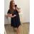Women's Elegant Glitter Long Sleeve Dress (S/M/L/XL ONE SIZE) ITALIAN FASHION IMBM22010 4XL / 5XL black