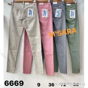 Women's long push-up jeans with belt (XS-XL) M.SARA MSR236669A