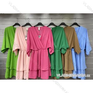 Women's Long Chiffon Short Sleeve Dress (S/M ONE SIZE) ITALIAN FASHION IMWGS231048