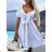 Women's Summer Muslin Short Sleeve Dress (S/M ONE SIZE) ITALIAN FASHION IMWGS232025