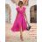 Women's Summer Elegant Sleeveless Dress (S/M ONE SIZE) ITALIAN FASHION IMD22351 pink S/M