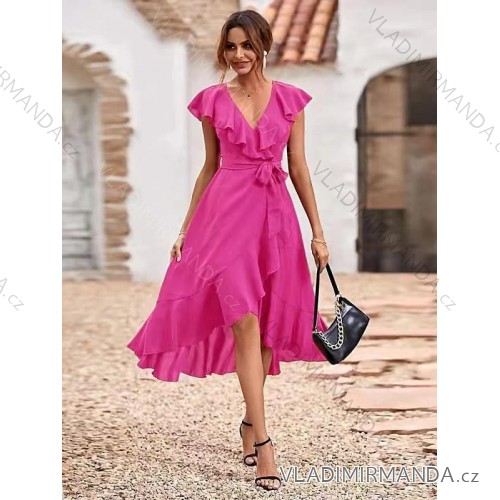 Women's Summer Elegant Sleeveless Dress (S/M ONE SIZE) ITALIAN FASHION IMD22351 pink S/M