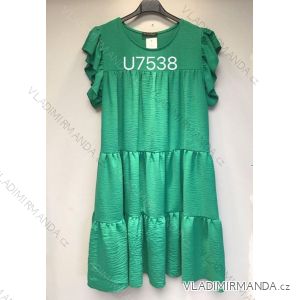 Women's Lace Cotton Short Sleeve Dress (S/M ONE SIZE) ITALIAN FASHION IMM23M7267