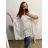 Tunika s přívěškem dlouhý rukáv dámská nadrozměr (XL/2XL ONE SIZE) ITALSKÁ MÓDA IM322469 4XL / 5XL white