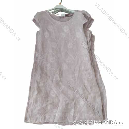 Ladies Short Sleeve Dress (m-3xl) ITALIAN Fashion IM422STELA 3XL light pink