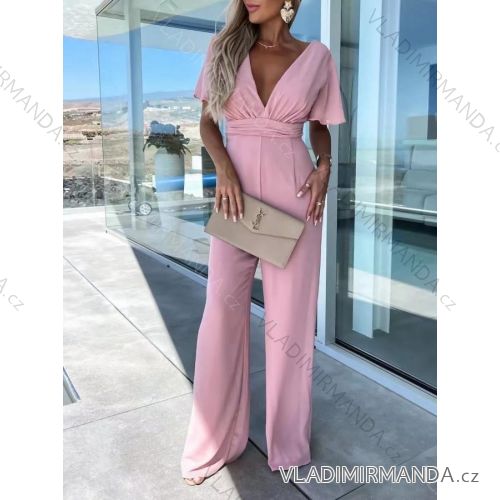 Women's Long Elegant Short Sleeve Jumpsuit (S/M ONE SIZE) ITALIAN FASHION IMWE232084