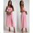 Women's long elegant party dress with straps (S/M ONE SIZE) ITALIAN FASHION IMWE232089