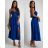 Women's long elegant party dress with straps (S/M ONE SIZE) ITALIAN FASHION IMWE232089