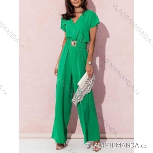 Women's Long Elegant Short Sleeve Jumpsuit (S/M ONE SIZE) ITALIAN FASHION IMWE232090