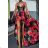 Long summer dress with straps for women (S/M ONE SIZE) ITALIAN FASHION IMWE232110