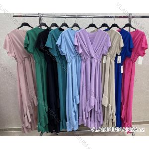 Women's Long Chiffon Short Sleeve Dress (S/M ONE SIZE) ITALIAN FASHION IMWGS231048