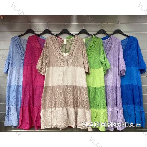 Women's Summer Lace Short Sleeve Dress (S/M ONE SIZE) ITALIAN FASHION IMWGB232146