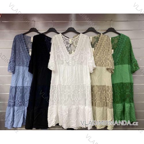 Women's Summer Lace Short Sleeve Dress (S/M ONE SIZE) ITALIAN FASHION IMWGS232153
