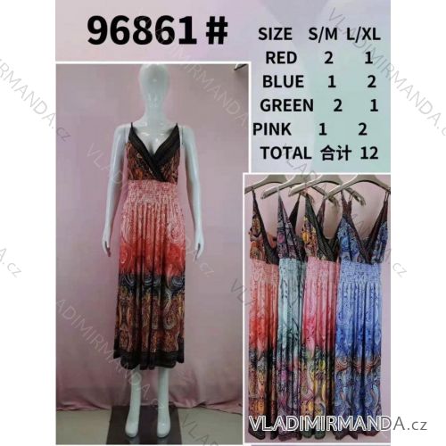 Long summer icecool dress with straps for women (S/ML/XL) ITALIAN FASHION IMB2396861