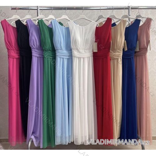 Women's Long Chiffon Short Sleeve Dress (S/M ONE SIZE) ITALIAN FASHION IMWGS231048
