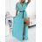 Women's Long Chiffon Short Sleeve Dress (S/M ONE SIZE) ITALIAN FASHION IMWGS231048