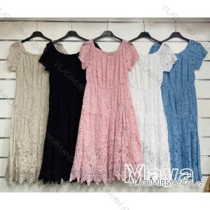 Women's Lace Cotton Short Sleeve Women's Dress (S / M ONE SIZE) ITALIAN FASHION IMWM215877