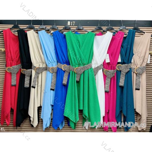 Women's Sleeveless Strap Summer Dress (S/M ONE SIZE) ITALIAN FASHION IMWGM232181