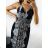 Šaty košilové dlouhý rukáv dámské (S/M ONE SIZE) ITALSKÁ MODA IMB23H03 M / L dark blue