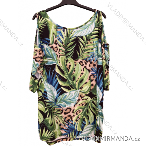 Tunika halenka oversize icecool 3/4 rukáv dámská (uni S/M/L) ITALSKá MóDA IMM22183 M / L Green