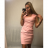Šaty pouzdrové společenské elegantní bez rukávů dámské (S-2XL) ITALSKÁ MÓDA IMM211077A S light pink