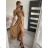 Carmen summer summer shoulder dress (UNI S / M) ITALIAN FASHION IMM20628 S/M Brown
