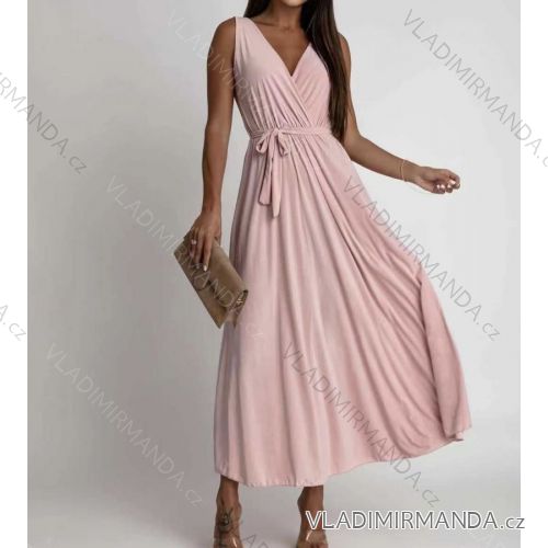 Šaty košilové 3/4 rukáv dámské tenké (uni s-l) ITALSKá MóDA IMWD201619 S/M light pink