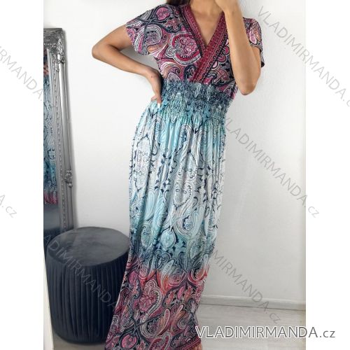 Women's summer icecool dress with sleeve (M/L, XL/2XL) AINUOSI ITALIAN FASHION IMB239922