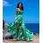 Women's long chiffon summer dress (S / M ONE SIZE) ITALIAN FASHION IMWB222509 S/M Green