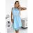 454-4 GRETA dress with lace and gold belt - light blue