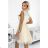 454-3 GRETA dress with lace and gold belt - Beige