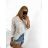 Women's Plus Size Extended Long Sleeve Shirt (XL/2XL ONE SIZE) ITALIAN FASHION IMC22808