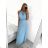 Šaty letní na ramínka dámské (S/M ONE SIZE) ITALSKÁ MÓDA IMPBB22B21841 turquoise S / M
