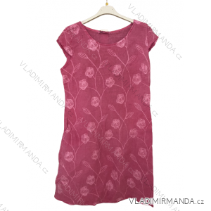 Women's summer short sleeve linen dress (M-3XL) ITALIAN FASHION IM422STELA-12/DU