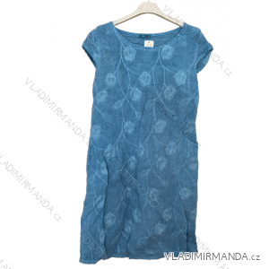 Women's summer short sleeve linen dress (M-3XL) ITALIAN FASHION IM422STELA-14/DU