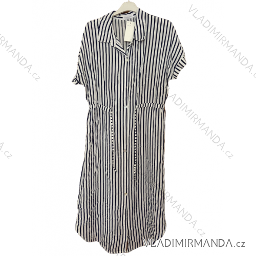 Shirt dress short sleeve women (S / M ONE SIZE) ITALIAN FASHION IM722108 M / L white