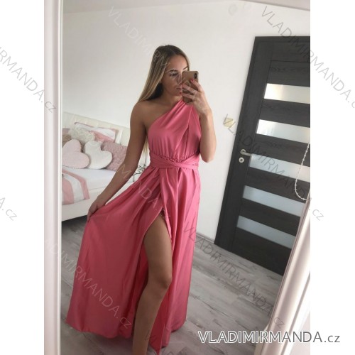 Women's long satin dress with variable binding summer (S / M / L ONE SIZE) ITALIAN FASHION IMM2250677