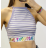 Women's Stripe Sleeveless Crtop Top (S/M ONE SIZE) ITALIAN FASHION IMPDY23HB1229
