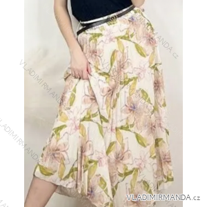 Women's Belted Pleated Long Skirt (S/M ONE SIZE) ITALIAN FASHION IMPDY23XBSL3210/LS18685