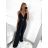 Šaty letní na ramínka dámské (S/M ONE SIZE) ITALSKÁ MÓDA IMPBB22B21841 S/M black