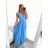 Women's Sleeveless Long Party Dress (S/M ONE SIZE) ITALIAN FASHION IMPBB22 IMPBB225009kt/DRU S/M neon pink