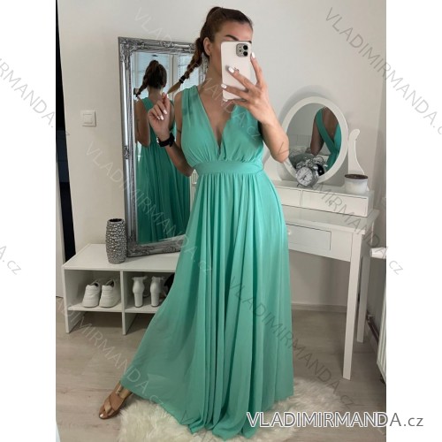 Women's Long Party Dress Sleeveless (S/M ONE SIZE) ITALIAN FASHION IMPBB22 IMPBB225009kt/DRU S/M mint