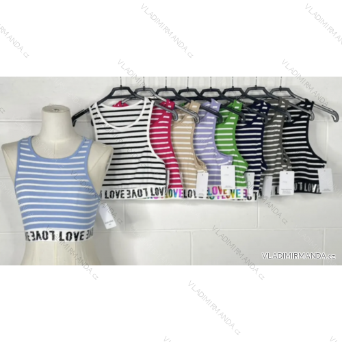 Women's Stripe Crop Top (S/M ONE SIZE) ITALIAN FASHION IMPBB23W1228