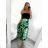 Women's Elegant Belt Long Sleeve Dress (S/M ONE SIZE) ITALIAN FASHION IMM23UN6139 S/M Green