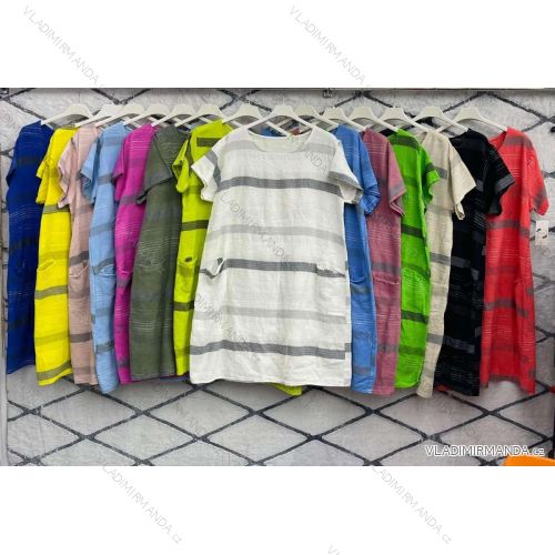 Women's Long Chiffon Short Sleeve Dress (S/M ONE SIZE) ITALIAN FASHION IMWGS231048