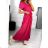 Women's long summer short sleeve dress (S/M ONE SIZE) ITALIAN FASHION IM323111/DU red