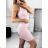 Women's ribbed summer dress with straps (S/M ONE SIZE) MB2123HJ356/DU black