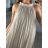 Women's Summer Pleated Chiffon Sleeveless Dress (S/M/L ONE SIZE) ITALIAN FASHION IMWY231072/DU M/L Beige