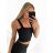 Croptop letní na ramínka dámský (S/M ONE SIZE) ITALSKÁ MÓDA IMPLS2321621 S/M white