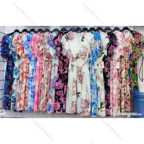 Women's Long Chiffon Short Sleeve Dress (S/M ONE SIZE) ITALIAN FASHION IMWGS231048